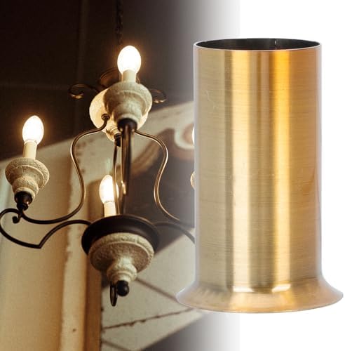 6pcs Candle Chandelier Sleeves Golden Iron Light Tube Covers