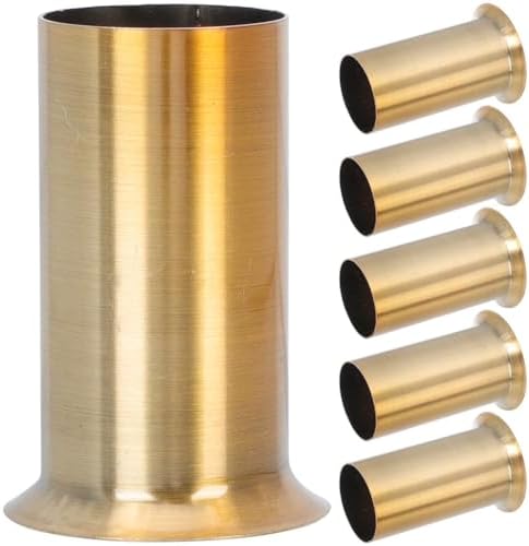 6pcs Candle Chandelier Sleeves Golden Iron Light Tube Covers