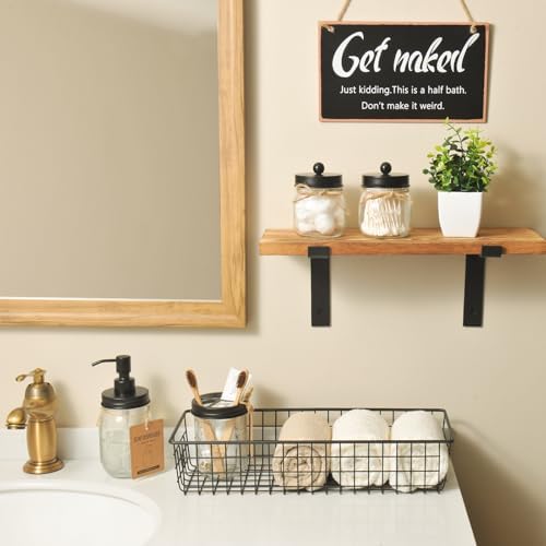 SheeChung Farmhouse Bathroom Floating Shelves Set - Brown