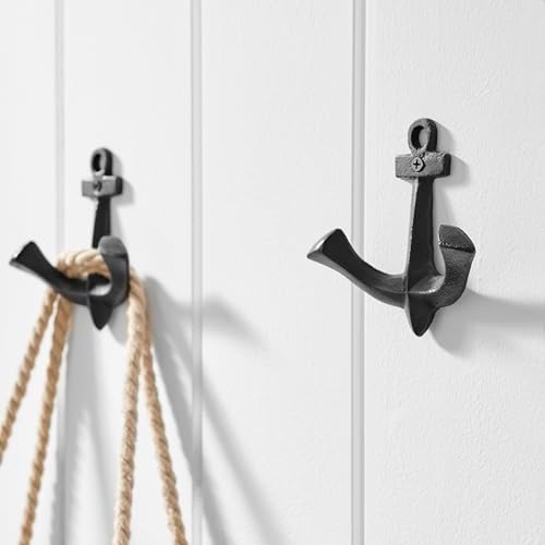 Danya B 4 Piece Dark Brown Cast Iron Anchor Hooks