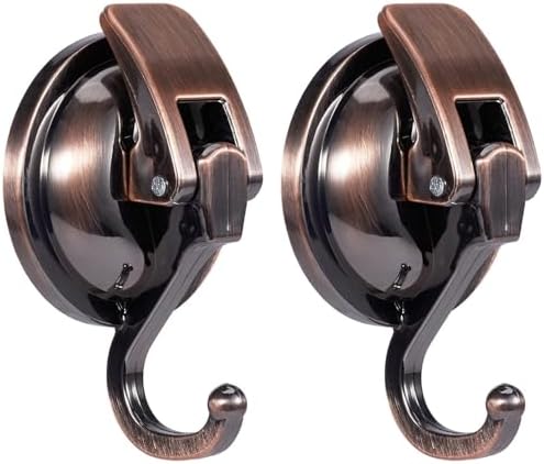 Red Bronze Suction Cup Hooks 2 Pack for Glass and Tile