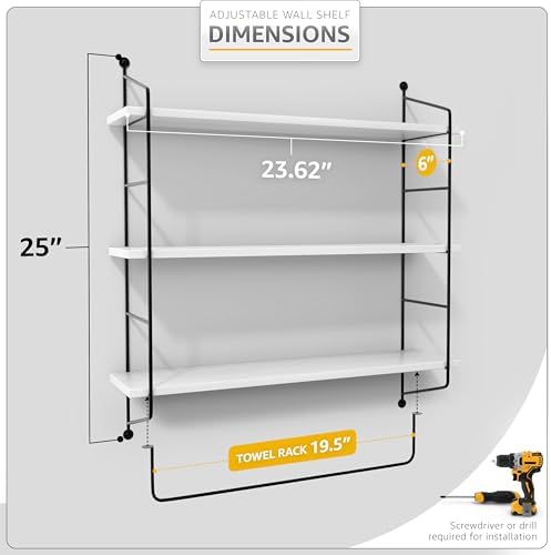 Sorbus 3-Tier Floating Bathroom Shelves White