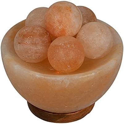 Spantik Himalayan Fire Bowl Salt Lamp with 6 Massage Balls