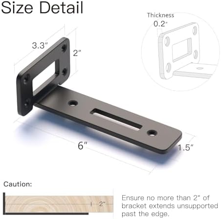 LEOPO 6 Inch Openwork T Shelf Brackets 6 Pack Heavy Duty Metal