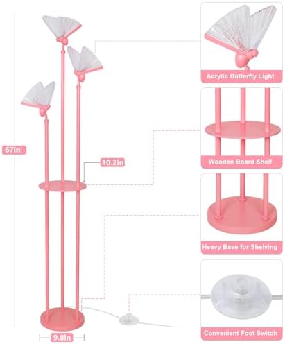 Butterfly Lamp with Shelves and 3 Lights