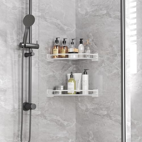 2 Tier Acrylic Corner Shelf Organizer - White