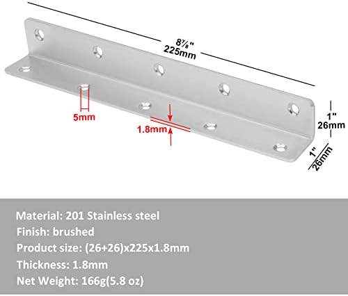 8 Pcs 8 Heavy Duty L Bracket for Shelves