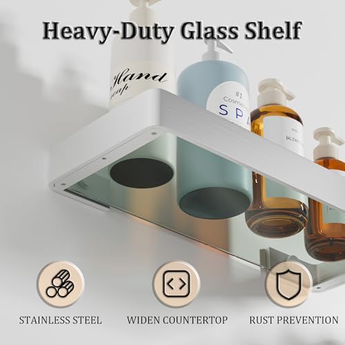 Alise Glass Bathroom Shelf 118 Inch Floating