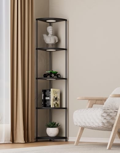 Corner Shelf with RGB LED Light Floor Lamp