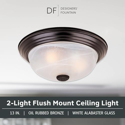 Designers Fountain 13 Inch Modern 2 Light Flush Mount Ceiling Light