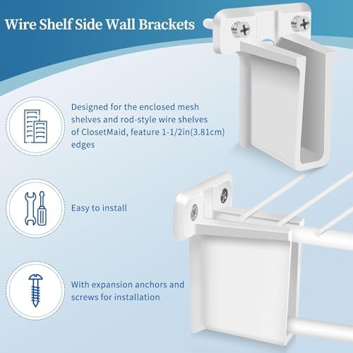 Sel Natural 6 Pack Wire Shelf End Brackets