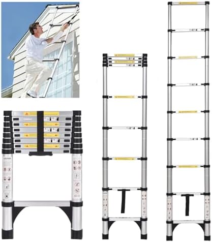 JADDUO 85 FT Telescoping Ladder with 2 Triangle Stabilizers