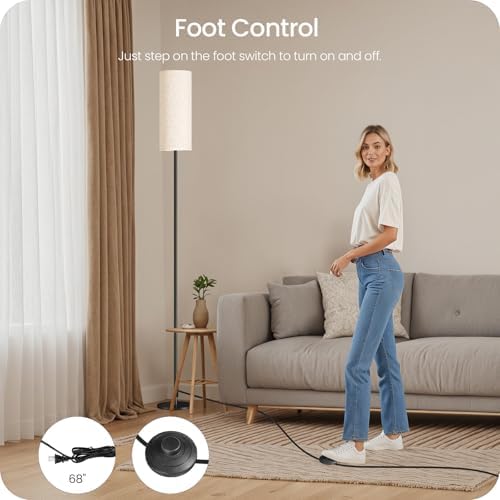 GOEBLESON 644 Inch Dimmable Floor Lamp with Remote and Foot Switch