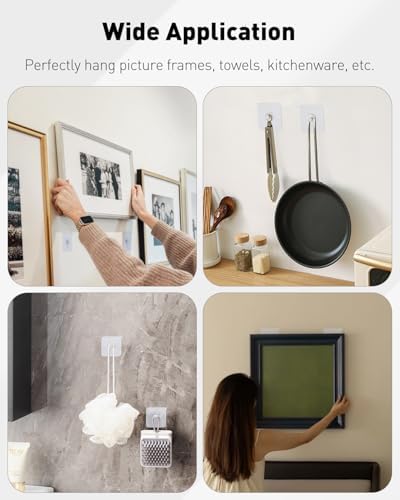 Uniclife 30 Pcs Self Adhesive Picture Hooks