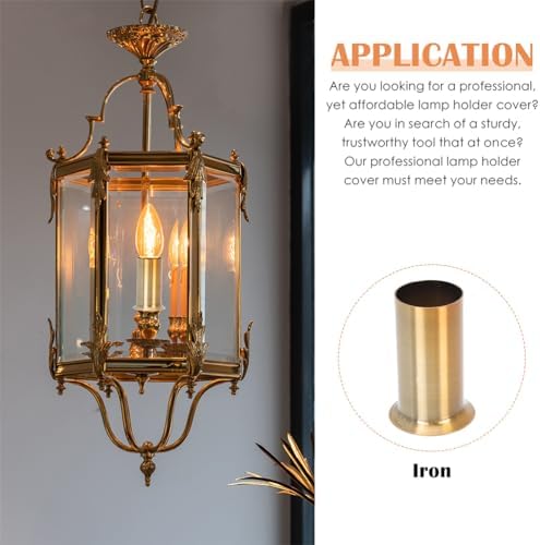 6pcs Candle Chandelier Sleeves Golden Iron Light Tube Covers