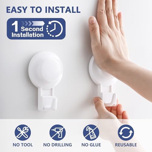 JOMOLA Heavy Duty Suction Towel Hooks 2Pcs