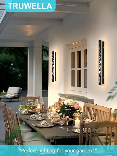 Modern Outdoor Wall Light 449 Inch LED Sconce with Ginkgo Hollow Design