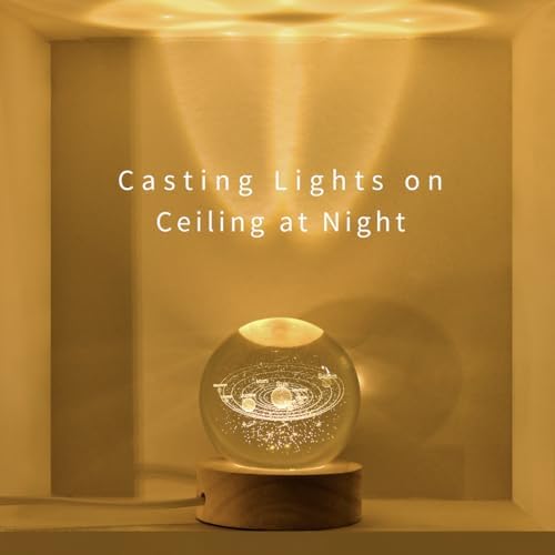 Solar System 3D Crystal Ball with LED Stand