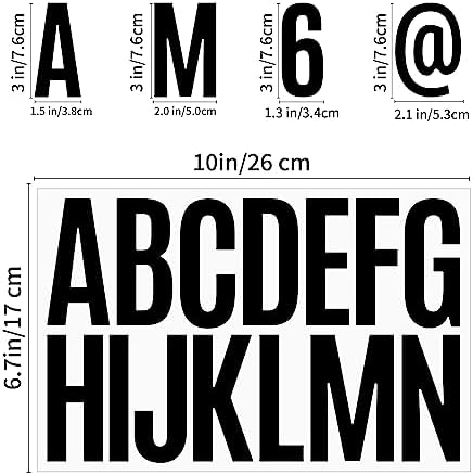 480 Pcs Waterproof 3 Inch Vinyl Alphabet Number Stickers Black