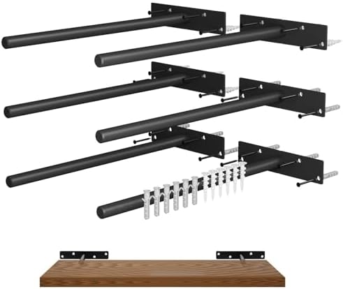 Wengus Floating Shelf Brackets 6 Pack Heavy Duty 200LBS