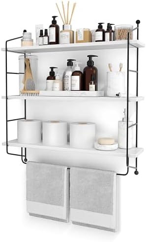Sorbus 3-Tier Floating Bathroom Shelves White