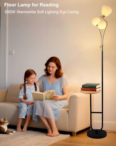 Lightdot 65 Inch Floor Lamp with Dimmable LED and Tray