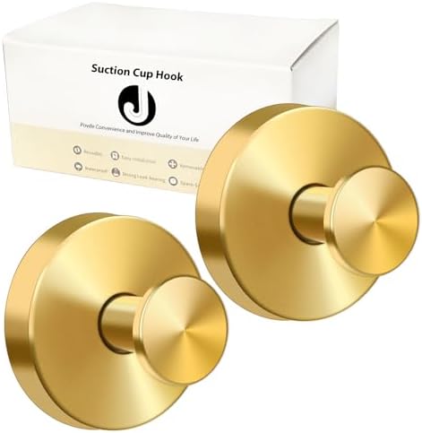 Gold Suction Cup Hooks for Shower and Glass Door