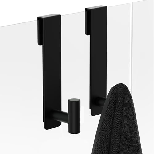 WUIVIUT T-Shape Heavy Duty Glass Door Hooks 2 Pack