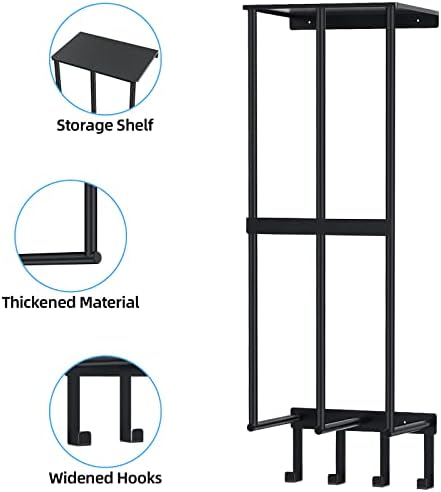 Camping Chair Wall Storage Rack - 4 Hooks Black