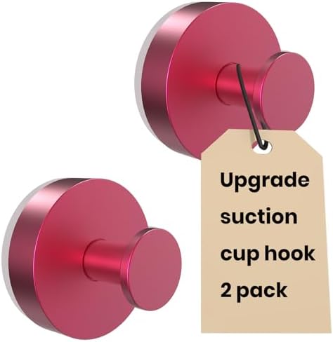 Vacuum Suction Cup Hooks 2 Pack Red