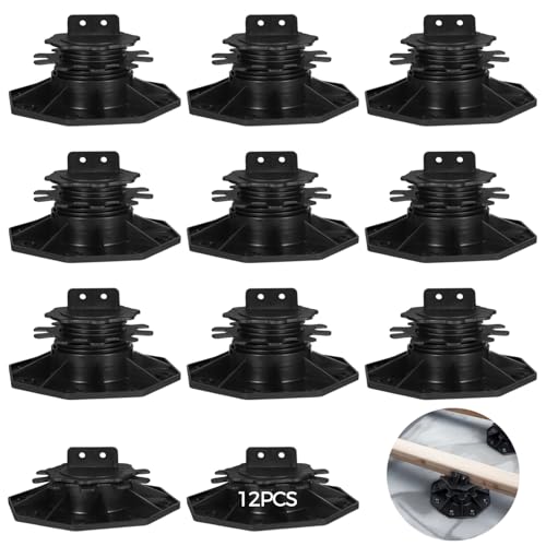 12 PCS Adjustable Plastic Pedestal Paver Support for Stone