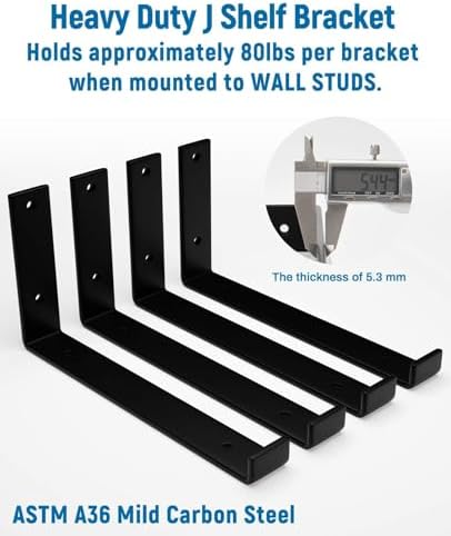 LEOPO 12 Inch Shelf Brackets 6 Pack Heavy Duty