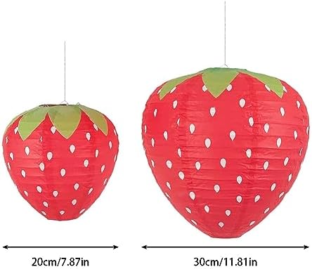 Cute Strawberry Paper Lanterns Set of 6PCS
