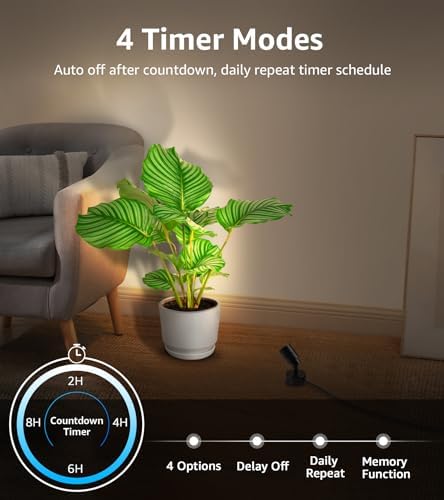 SUNVIE 2 Pack Dimmable LED Floor Spotlights with Timer and Remote Control