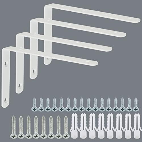 Alise Floating Shelf Brackets White 6x4 Inch Pack of 4