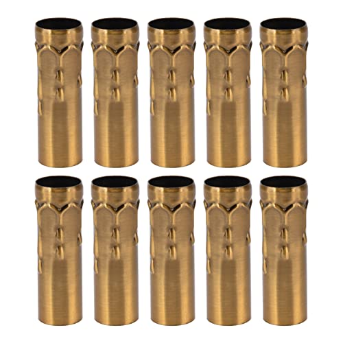Iron Candle Cover Sleeves 10Pcs Gold Bronze E14 Socket Covers
