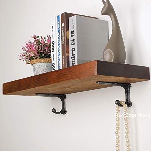 Heavy Duty Floating Shelf Brackets 4 Pack - Cast Iron Black Shelf Supports
