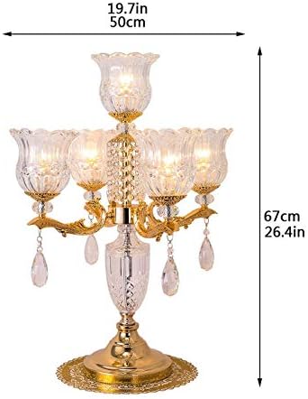 Elegant LED Desk Lamp with Crystal Shade and Pendant