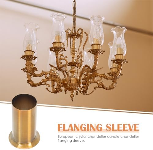 6pcs Candle Chandelier Sleeves Golden Iron Light Tube Covers