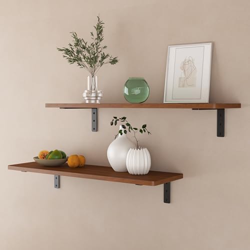 4 Pack 12 Inch Heavy Duty Floating Shelf Brackets - Black Powder Coated Steel