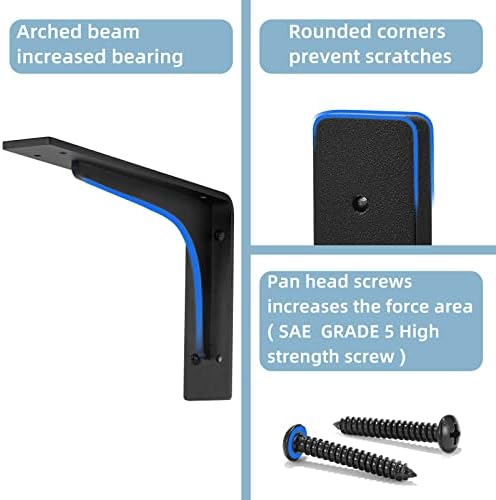 10x6 Inch Shelf Bracket Pack of 4 300lbs Load Capacity