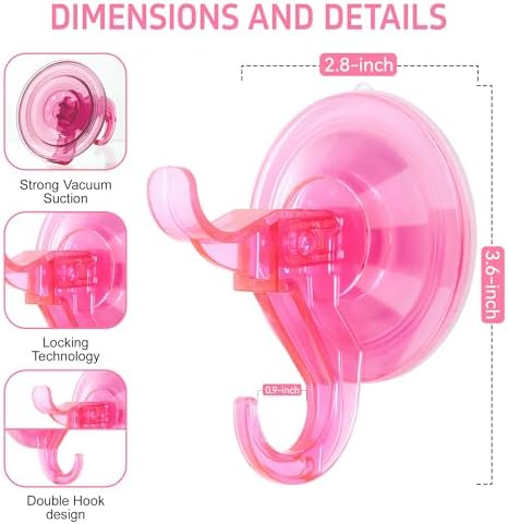 ANDGOO 10 Pack Heavy Duty Suction Cup Hooks for Bathroom