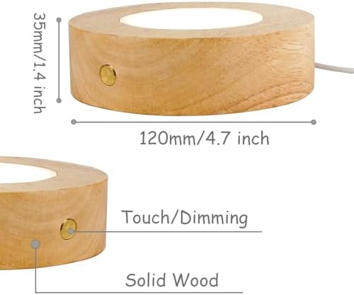 LED Light Stand for Crystal Glass Art - Dual Power with Touch Dimmer