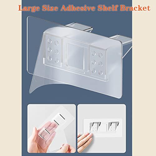 6 Piece Large Adhesive Shelf Bracket for Shelves Cabinets Closets