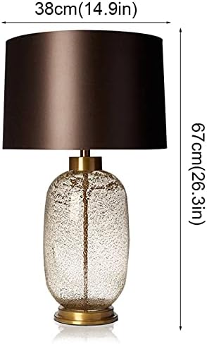 Modern Egg Shape Glass Table Lamp with Fabric Shade