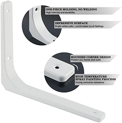 SAYAYO 4PCS Iron Wall Shelf Bracket Bright White