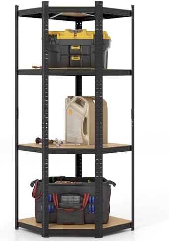 Tangkula 4-Tier Corner Shelving Unit 1600 LBS Heavy Duty
