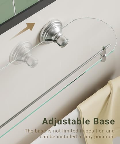 Wzkaly 20 Inch Glass Floating Shelf for Bathroom