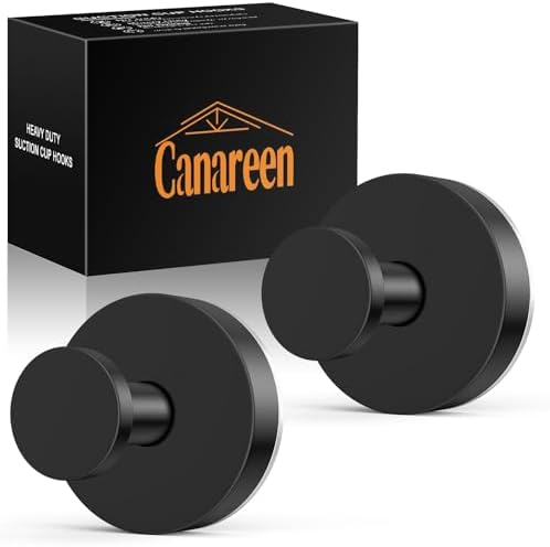 Stainless Steel Suction Cup Hooks for Shower Wall 2-Pack Black