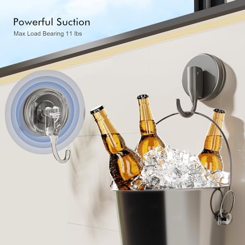 Suction Hooks for Shower Wall Heavy Duty 2 Pcs